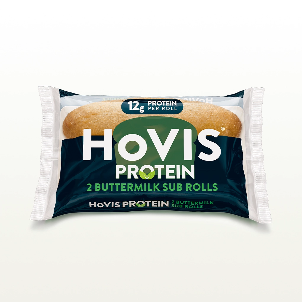 The pack shows two soft sub rolls with 12g of protein per roll.The pack sits on a white backdrop with a subtle shadow.