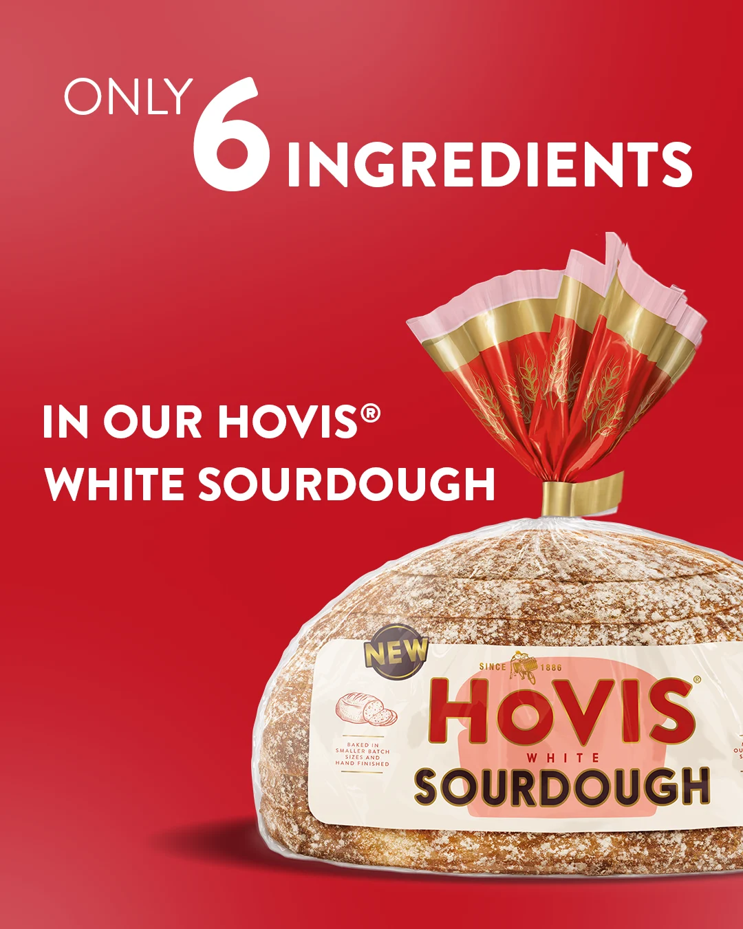 Only 6 ingredients in our Hovis white sourdough